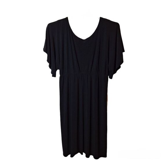 Star Vixen Womens Size 3X Pullover Dress Flutter Sleeve Elastic Waist Black Goth - Picture 2 of 7